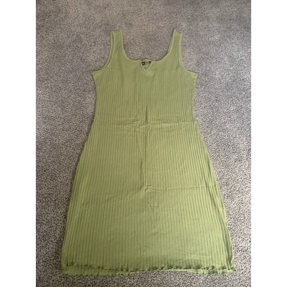 SHEIN Olive Green Ribbed Sleeveless Dress Size XL